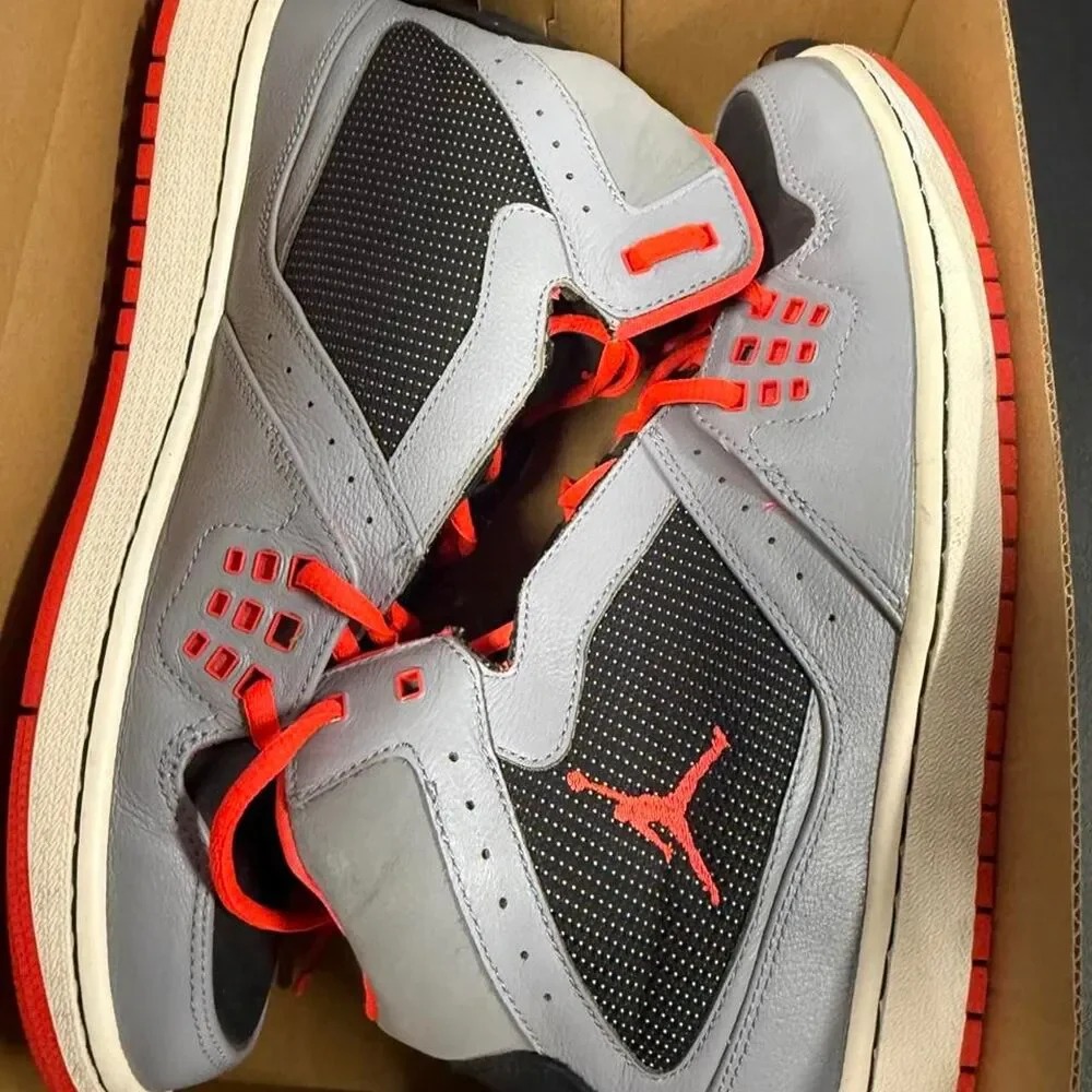 Jordan Men's Grey and Red Trainers